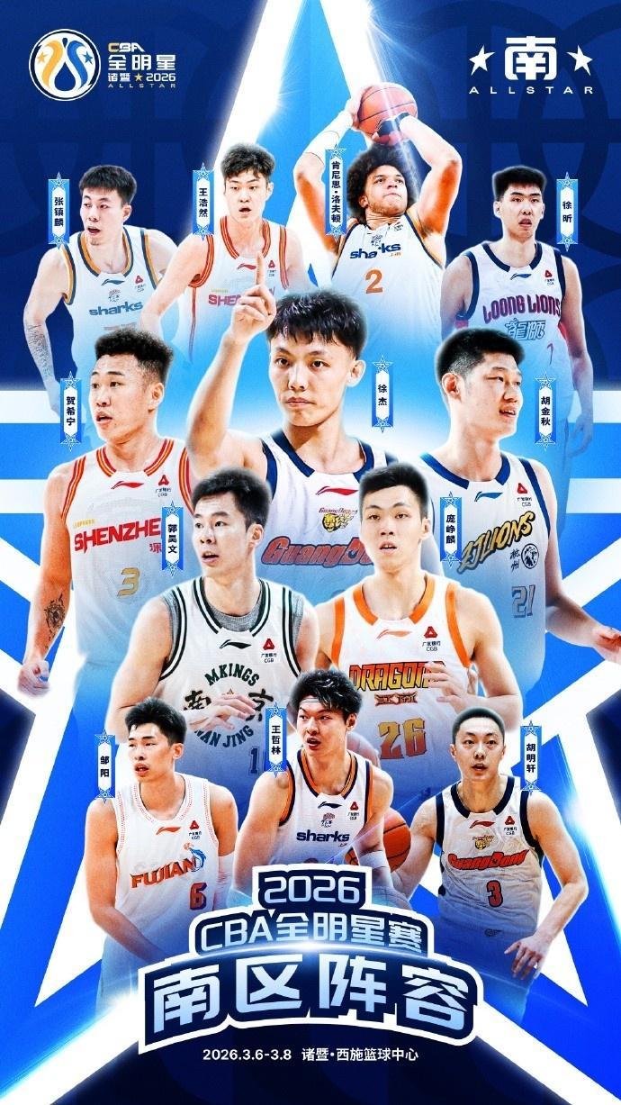 S赛官网-CBA官宣全明星各项完整阵容：张镇麟邹阳入选 替换孙铭徽约克